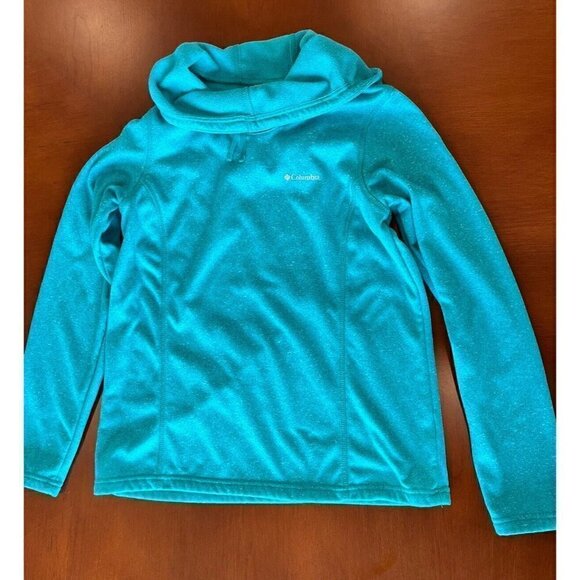 Columbia Women's Small Pullover Hoodie Jacket Outdoor Blue Sweatshirt Cyan Cinch - Picture 7 of 7